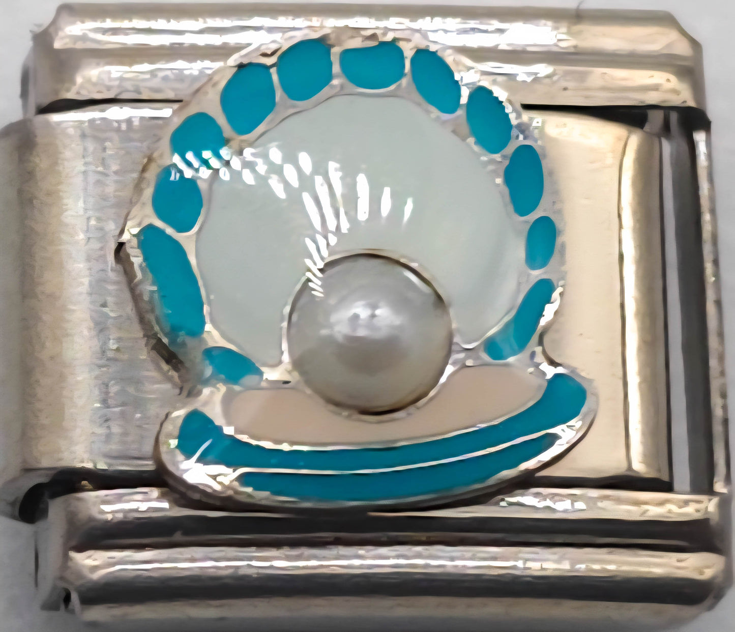 CHARM CONCHA CON PERLA PULSERA ITALIANA