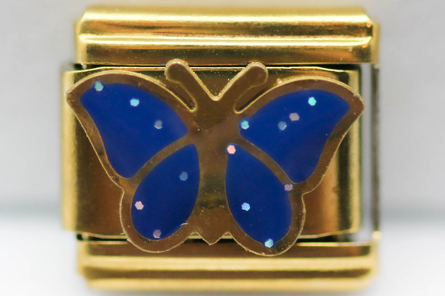 CHARM MARIPOSA AZUL PULSERA ITALIANA