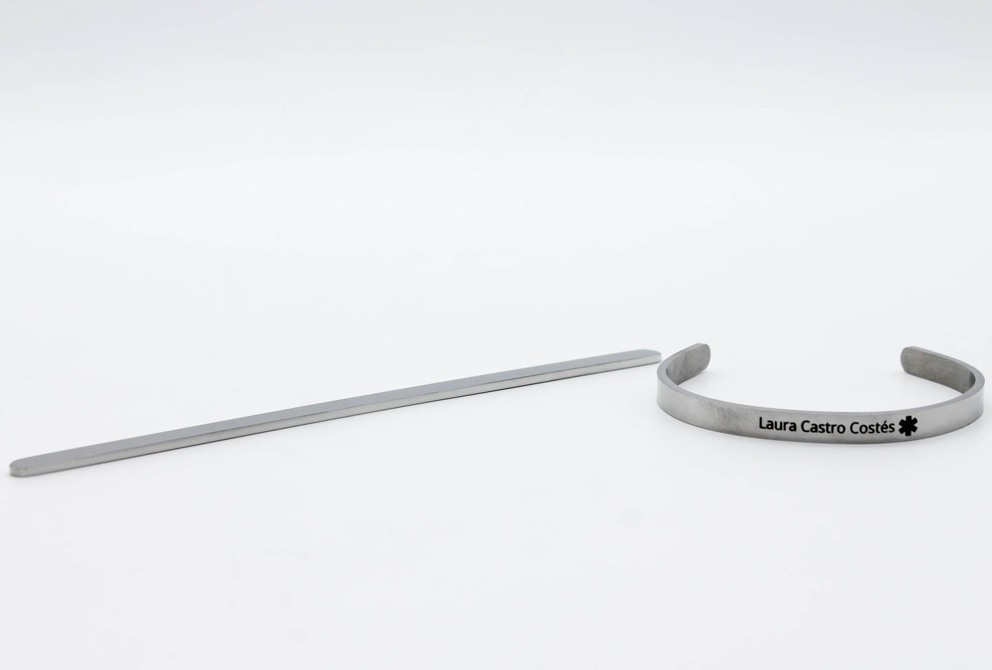 BRAZALETE CABALLERO ACERO PLACA LISA PARA GRABAR