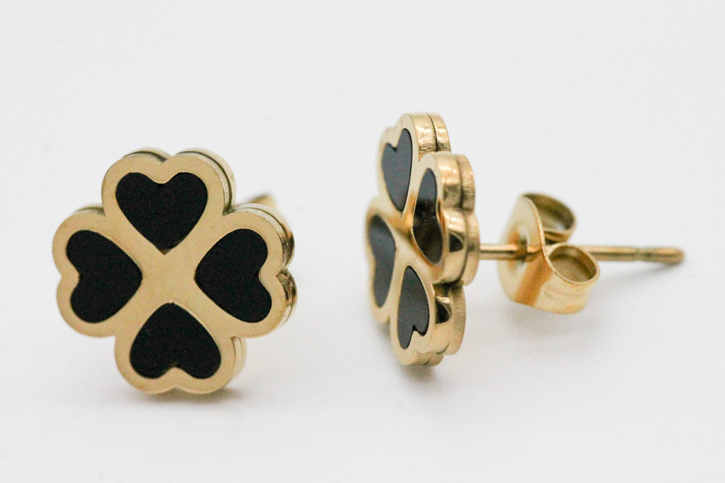 BROQUEL TREBOL 4 CORAZONES ONIX 10MM