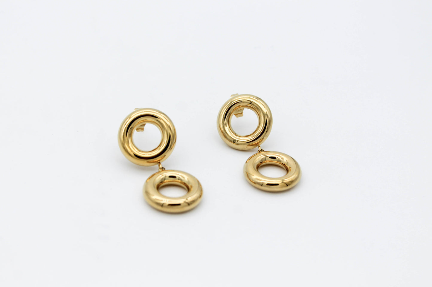 ARETE DOBLE CIRCULO HUECO, TONO DORADO
