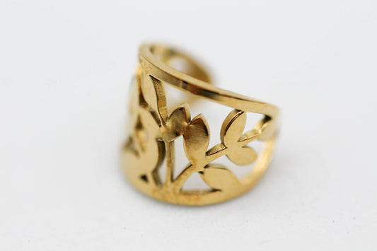 *EAR CUFF/ PIERNCIG FALSO/ CONCIENCIAS RAMAS 10MM , TONO DORADO*