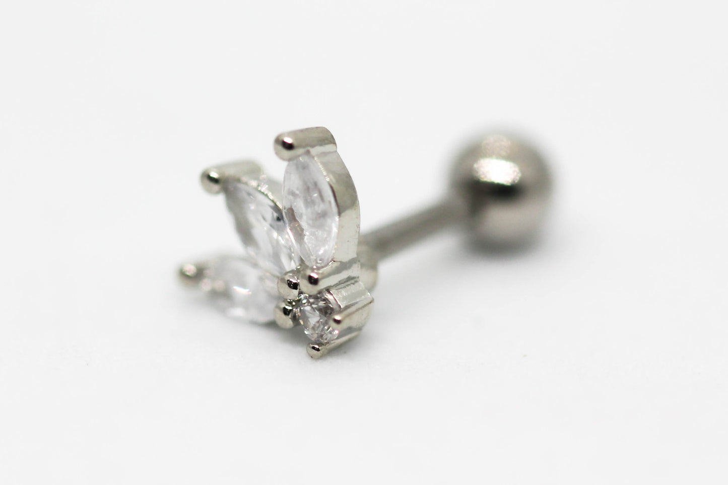 PIERCING FLOR LOTO 7MM; TONO PLATEADO