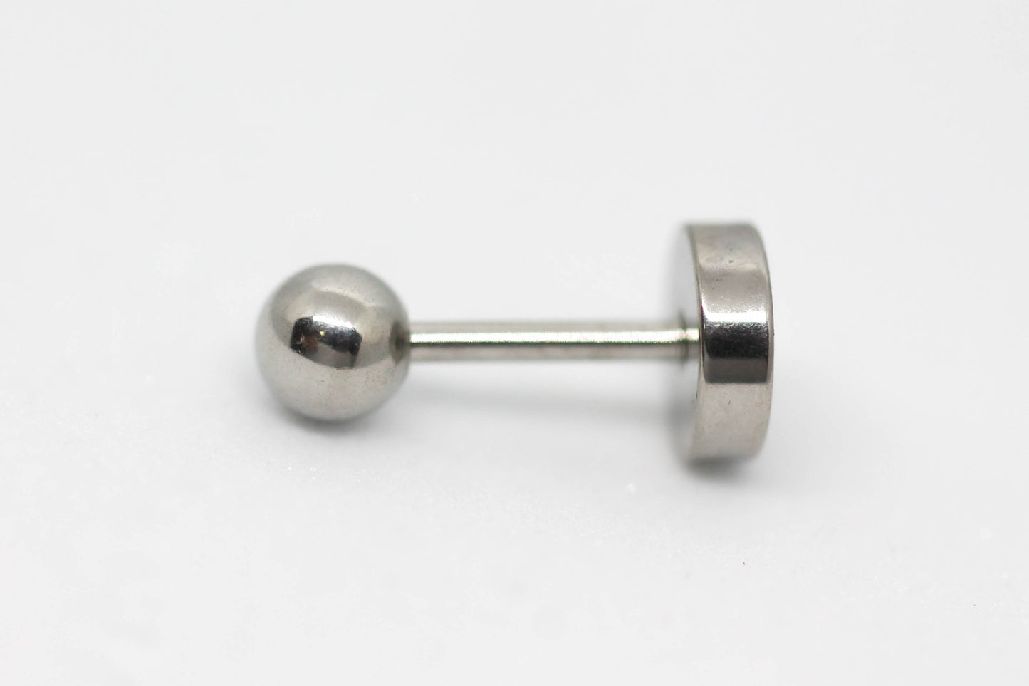 PIERCING ESFERA 4MM TOPE DE ROSCA GRUESO; TONO PLATEADO