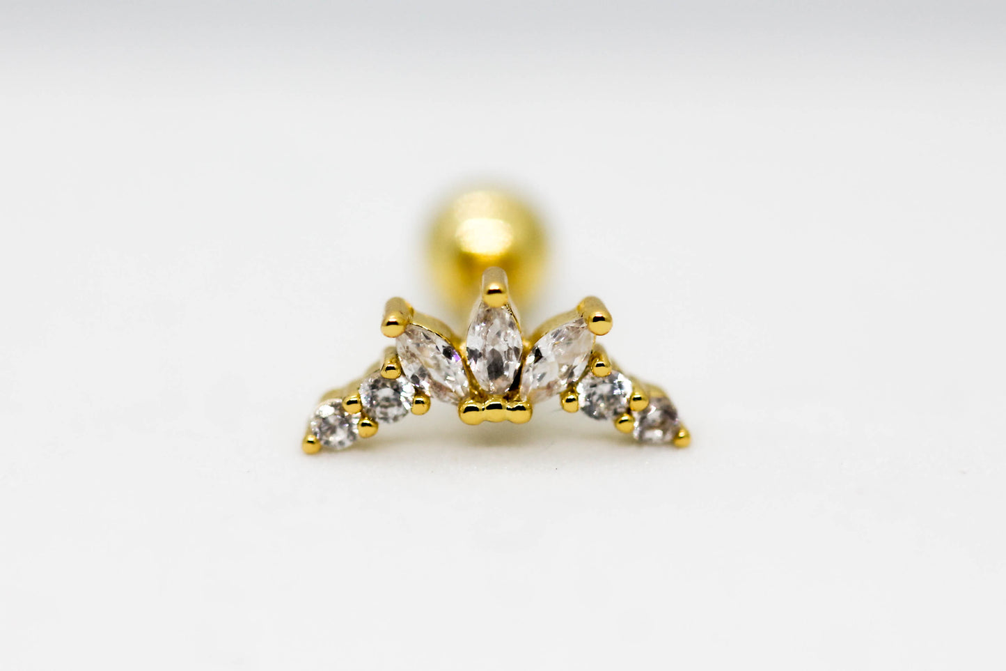 PIERCING CIRCONIAS 12MM; TONO DORADO