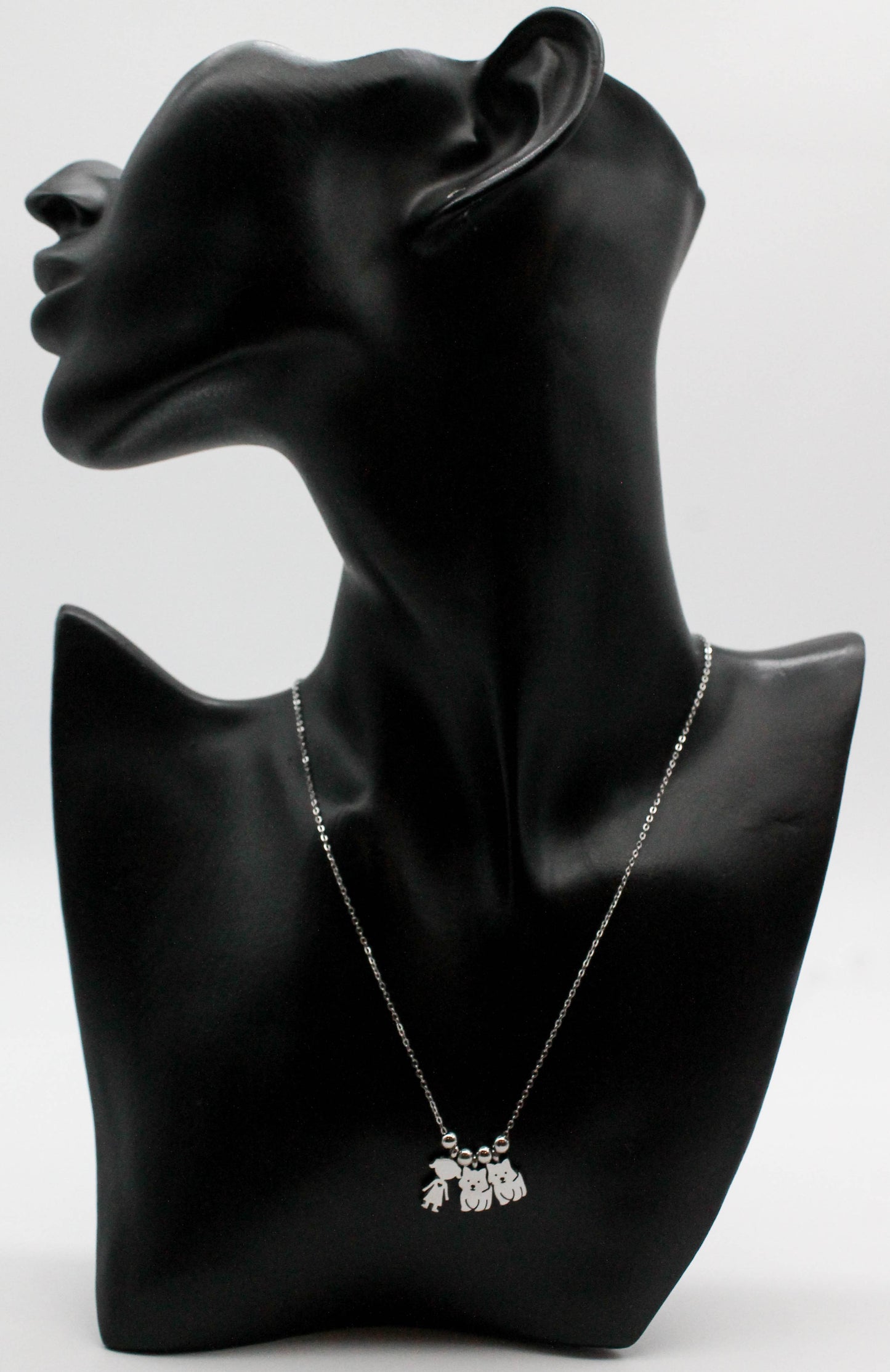 COLLAR PERSONALIZADO 3 PIEZAS; TONO PLATEADO