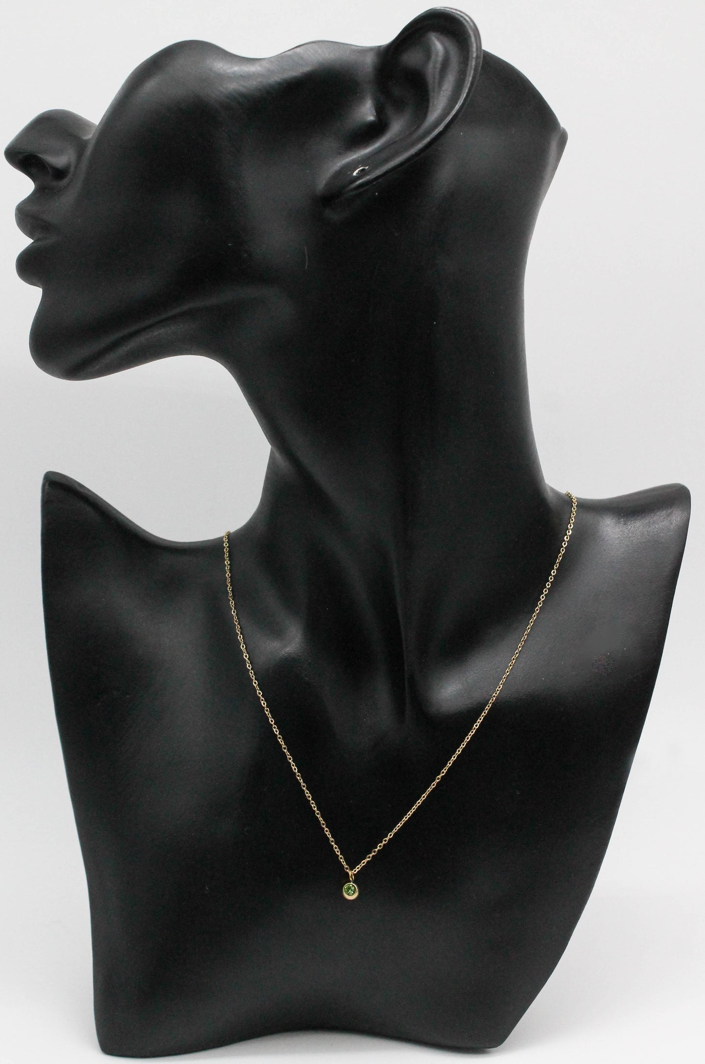 COLLAR CIRCONIA VARIOS COLORES ENCAPSULADA EN ESFERA 5 MM; CADENA AJUSTABLE, TONO DORADO