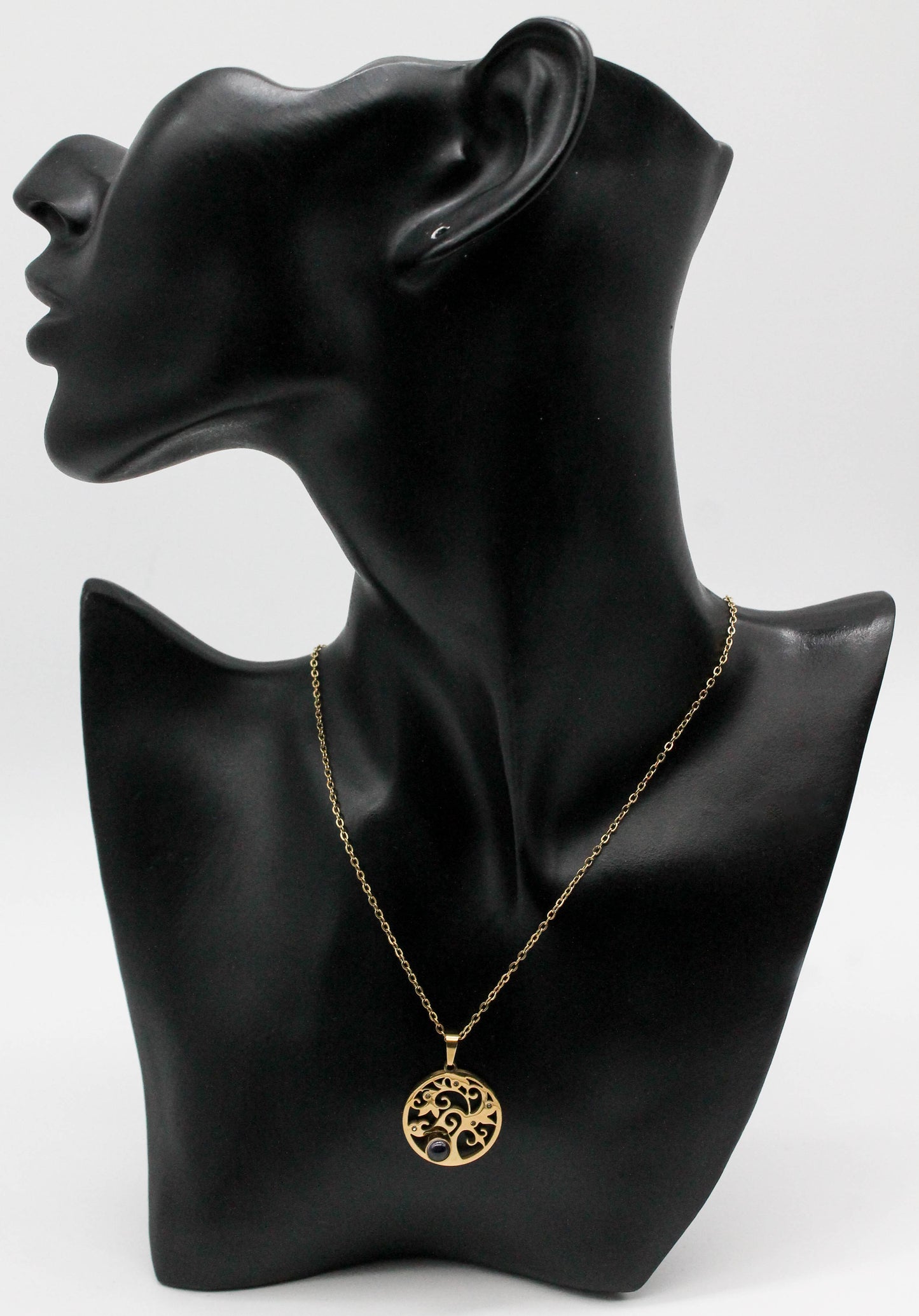 COLLAR ARBOL DE LA VIDA CIRCONIAS 22MM; PROYECTO TE AMO EN TODOS LOS IDIOMAS, 40CM + EXTENSION DE 6CM; TONO DORADO