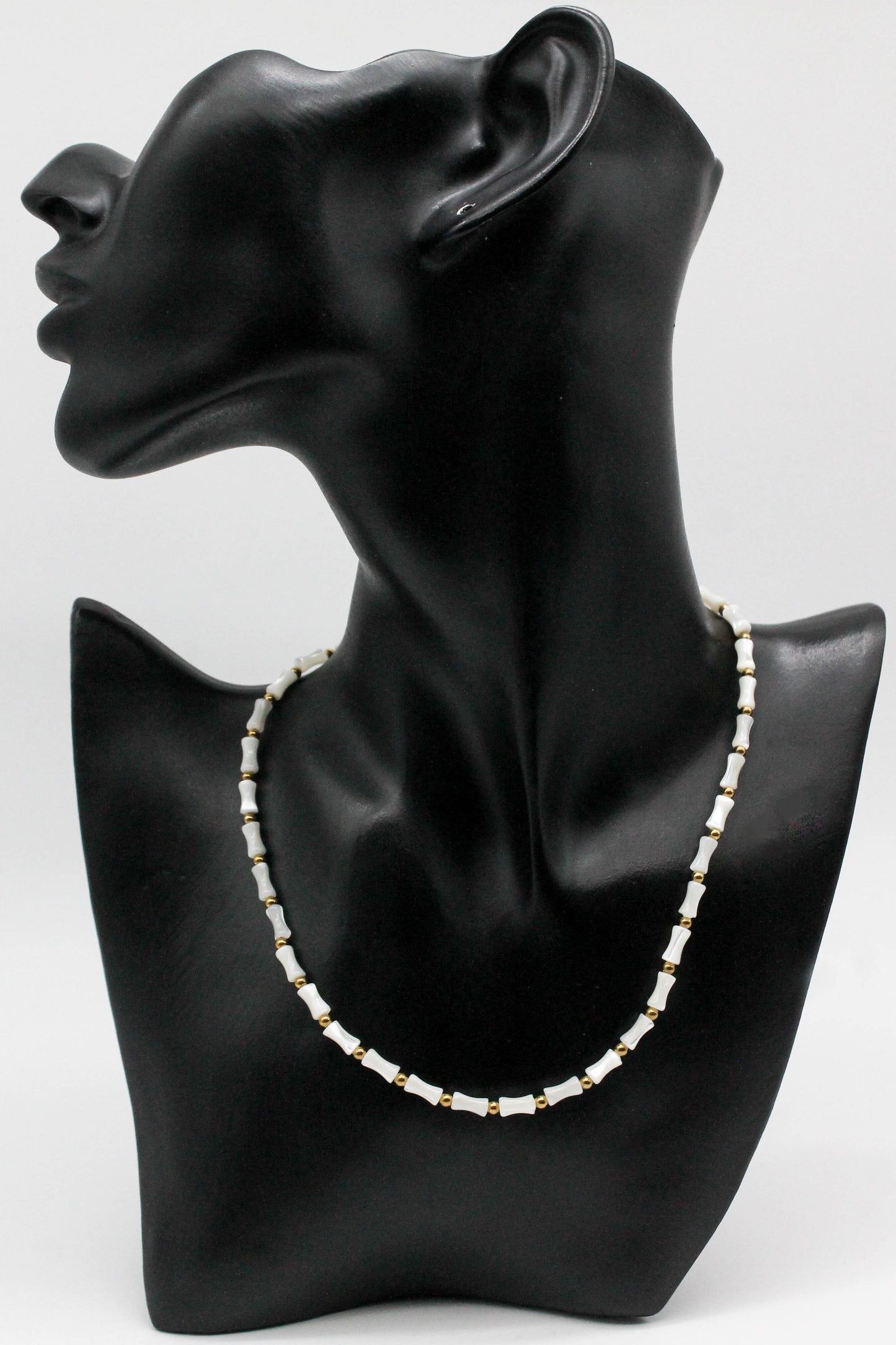 COLLAR MADRE PERLA 38.5CM ´EXTENSION 6CM; TONO DORADO