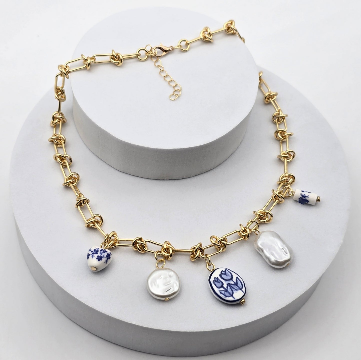 COLLAR MULTI COLGANTES PERLA DE RIO CERAMICA TALAVERA