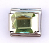 CIRCONIA RECTANGULAR VERDE; PARA PULSERA ITALIANA