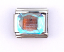 CHARM CIRCONIA RECTANGULAR TORNASOL; PARA PULSERA ITALIANA