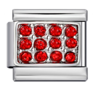 12 CIRCONIAS ROJAS; PARA PULSERA ITALIANA