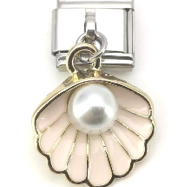 CHARM CONCHA/ PERLA COLGANTE PULSERA ITALIANA