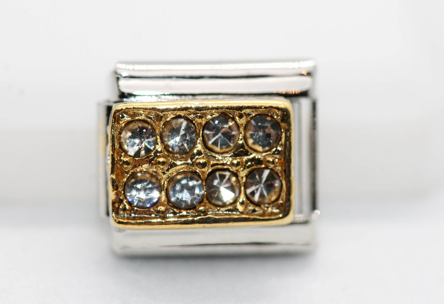 CHARM CIRCONIAS 8 CIRCONIAS FONDO DORADO PULSERA ITALIANA