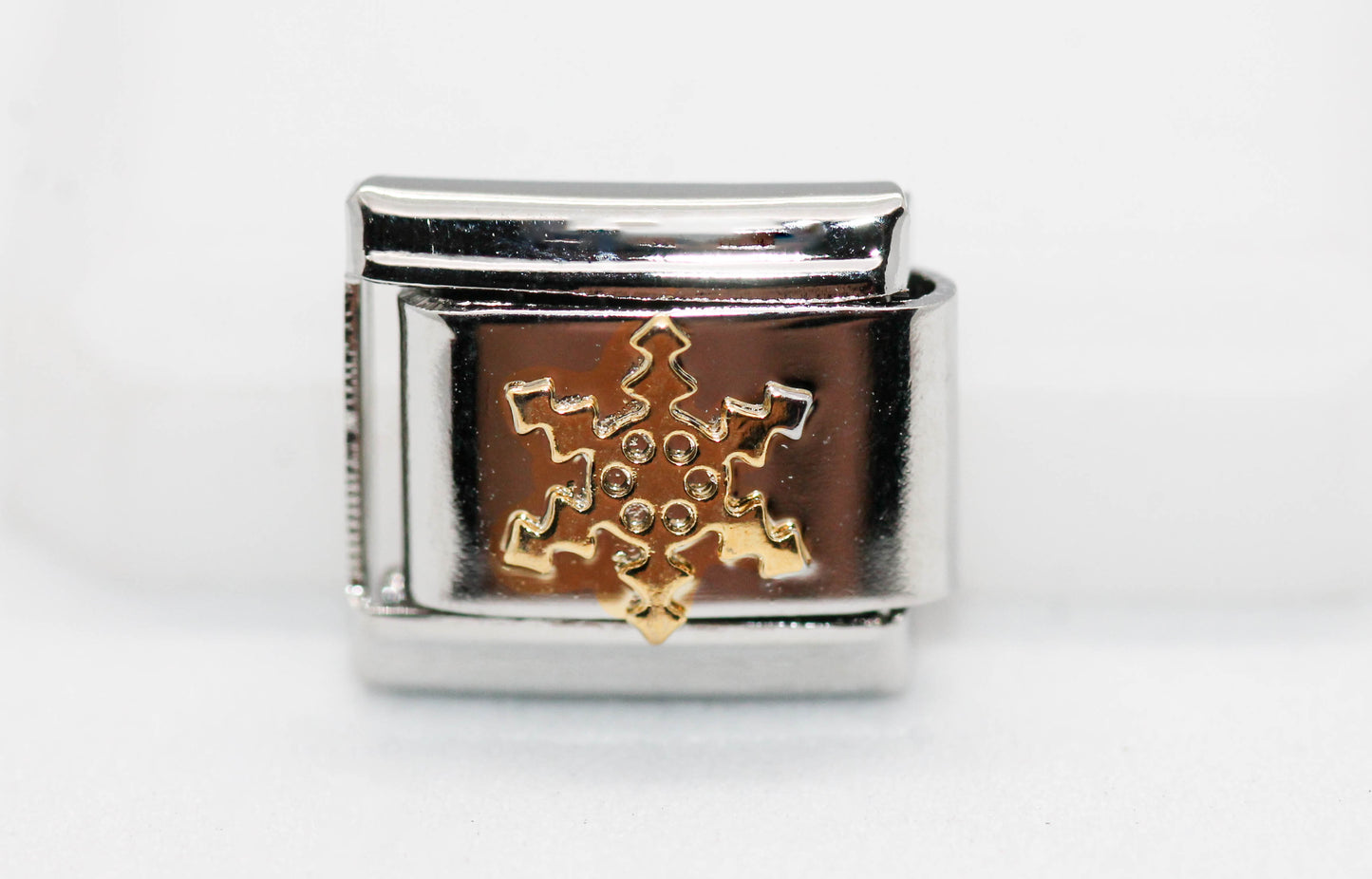 CHARM ESCARCHA/COPO DE NIEVE DORADO PULSERA ITALIANA