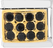 CHARM 12 CIRCONIAS NEGRAS PULSERA ITALIANA