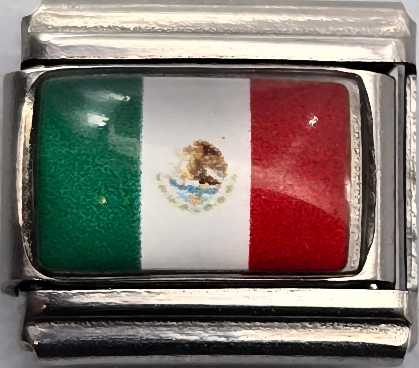 CHARM BANDERA MEXICO PULSERA ITALIANA