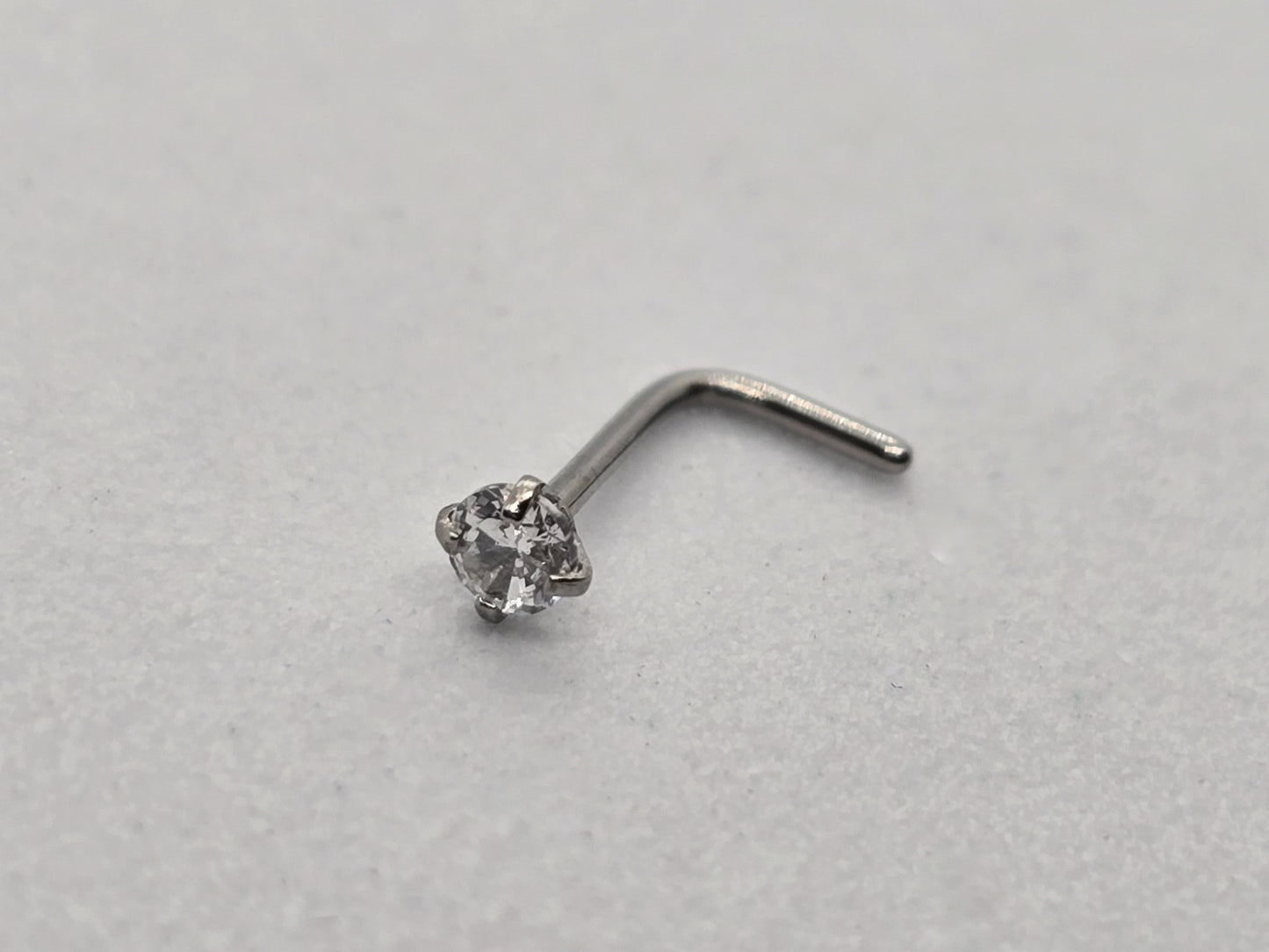 PIERCING NARIZ CIRCONIA 3MM 10MM DE LARGO; TONO PLATEADO
