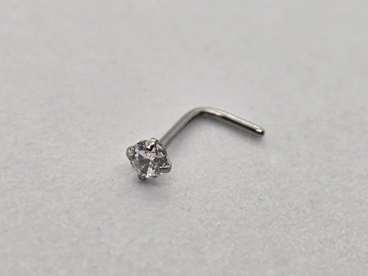 PIERCING NARIZ CIRCONIA 3MM 10MM DE LARGO; TONO PLATEADO