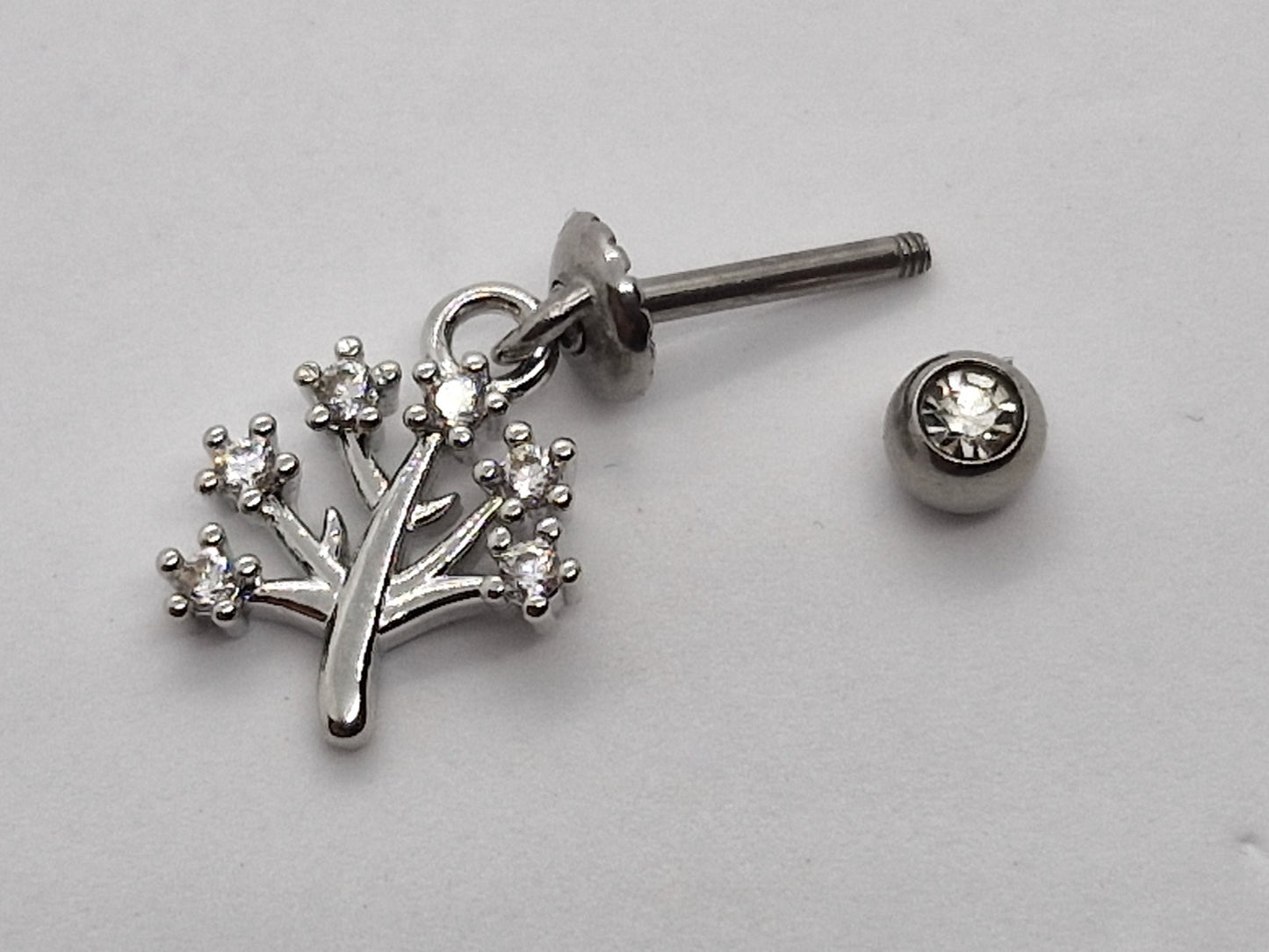 PIERCING ARBOL DE LA VIDA COLGANTE DIJE 10MM; TONO PLATEADO