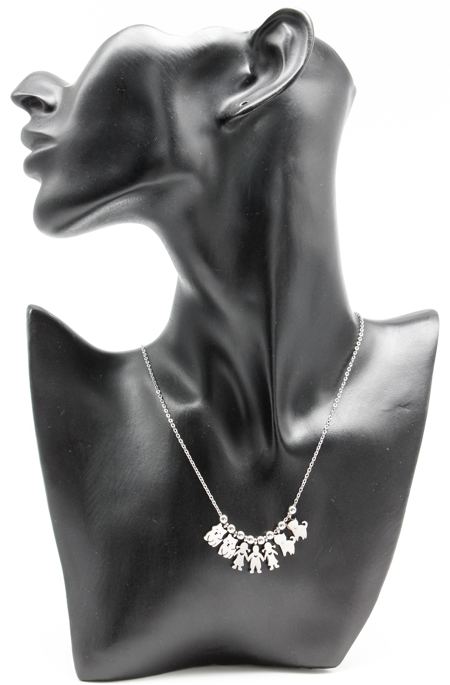 COLLAR PERSONALIZADO 7 PIEZAS; TONO PLATEADO