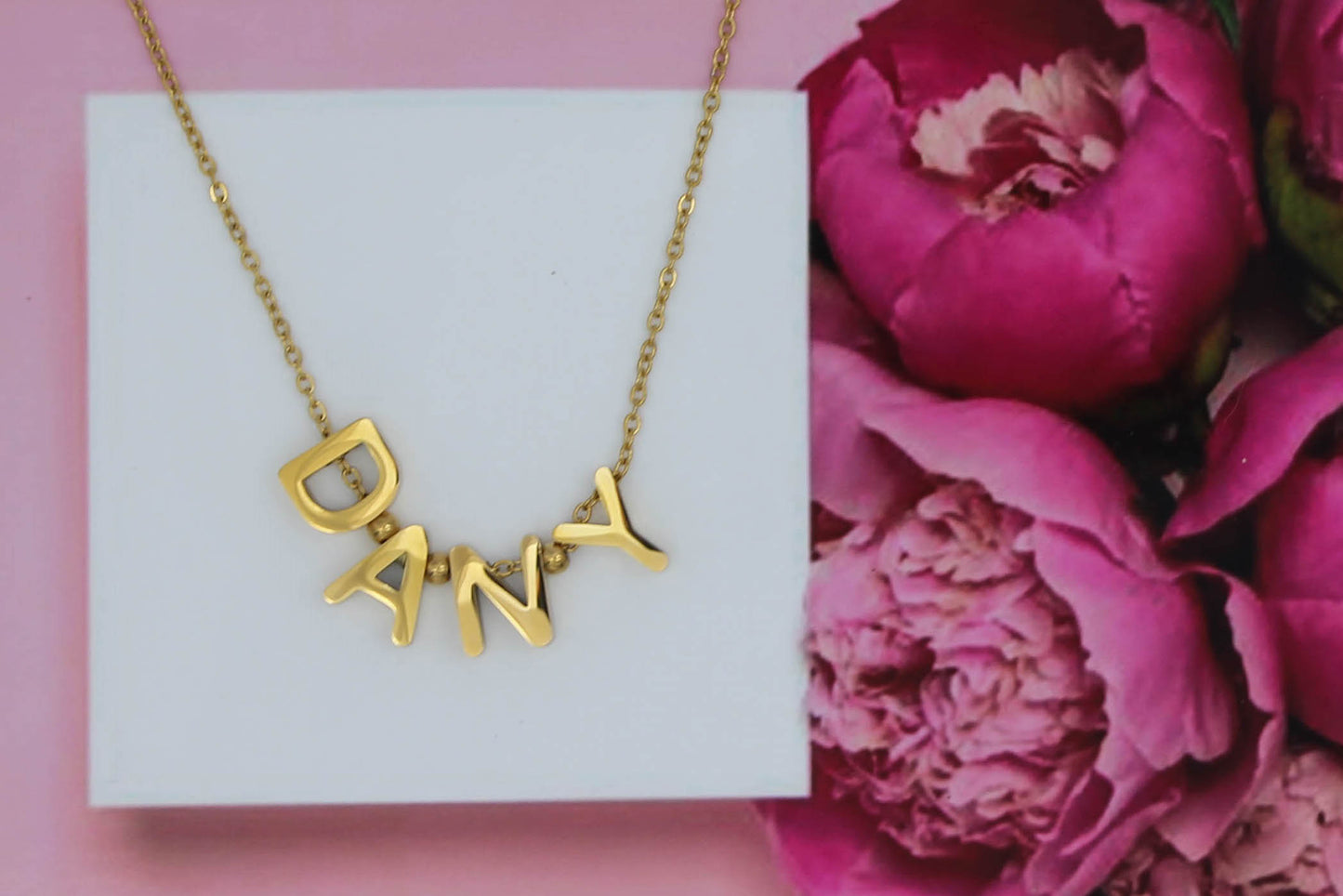 COLLAR PERSONALIZADO 4 PZAS TONO DORADO
