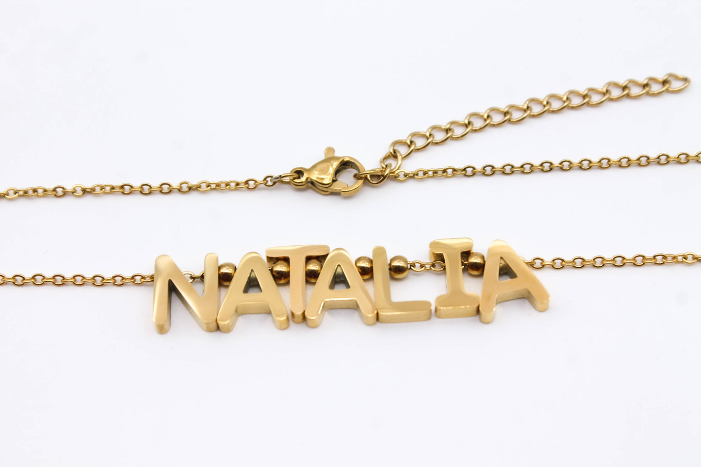 COLLAR PERSONALIZADO 7 PZAS TONO DORADO