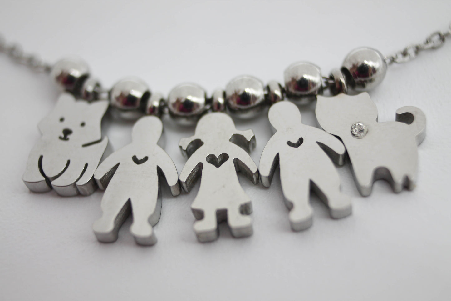 COLLAR PERSONALIZADO 5 PIEZAS; TONO PLATEADO