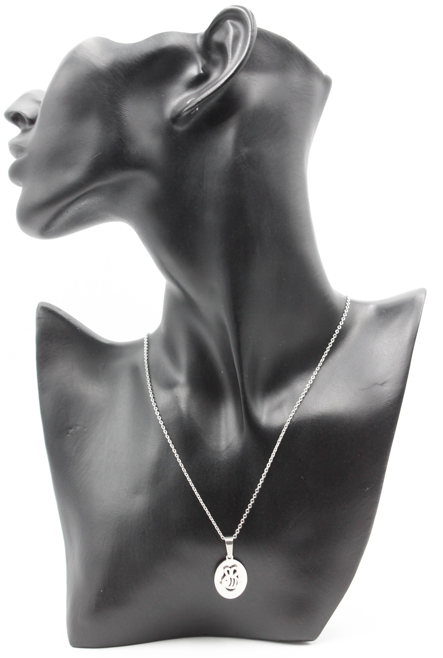 COLLAR ABEJA EN PLACA CIRCULAR