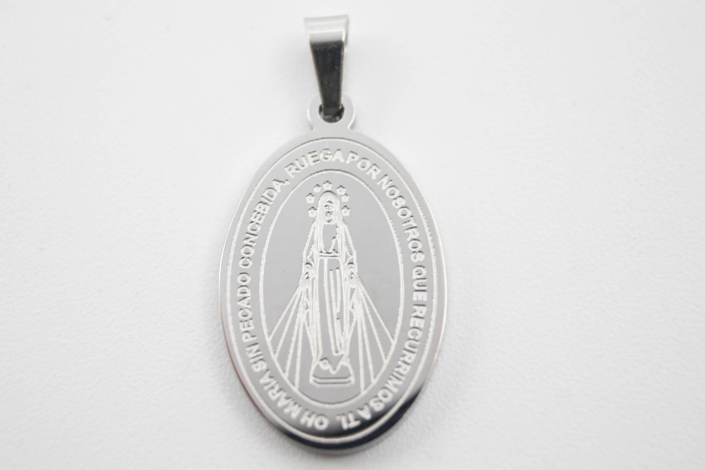MEDALLA VIRGEN "MILAGROSA", TONO PLATEADO