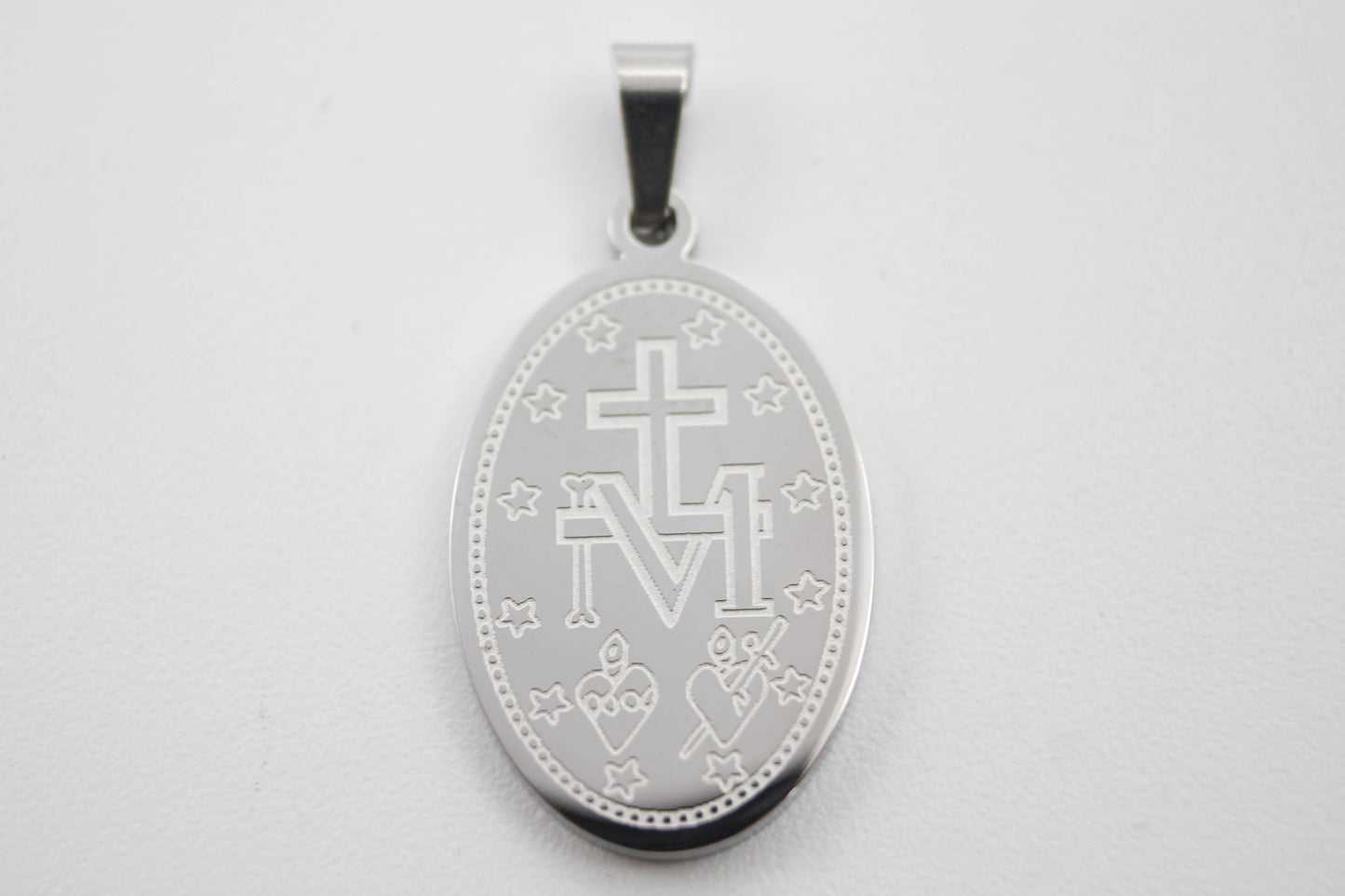 MEDALLA VIRGEN "MILAGROSA", TONO PLATEADO