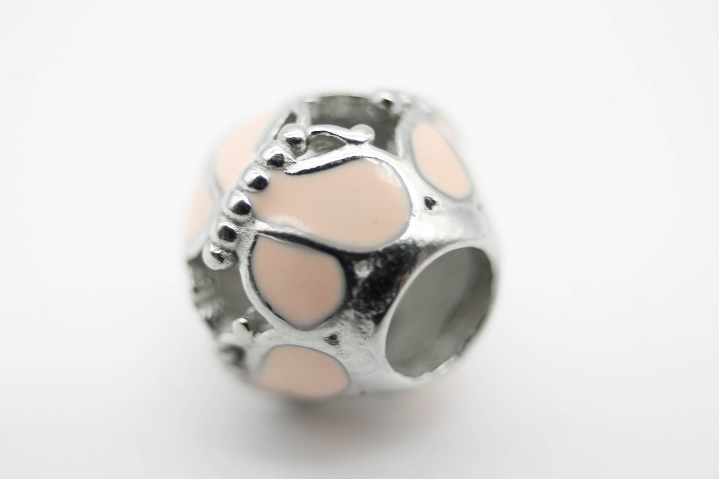 CHARM ESFERA MARIPOSA ESMALTE ROSA
