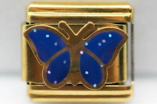 CHARM MARIPOSA AZUL PULSERA ITALIANA