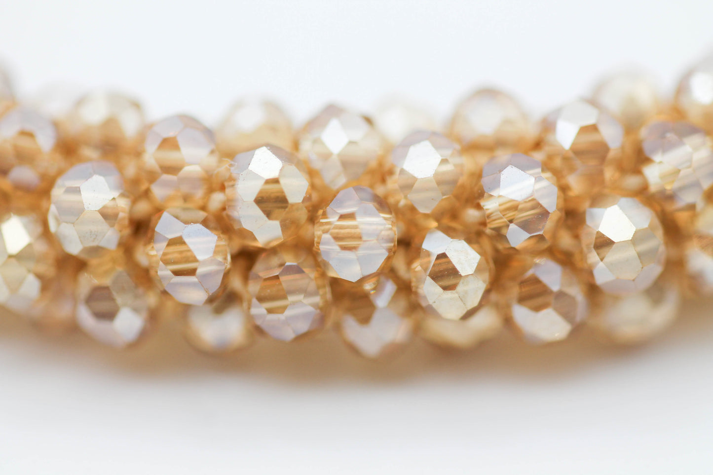 PULSERA ELATISTA CRISTALES CAFÉ LATTE