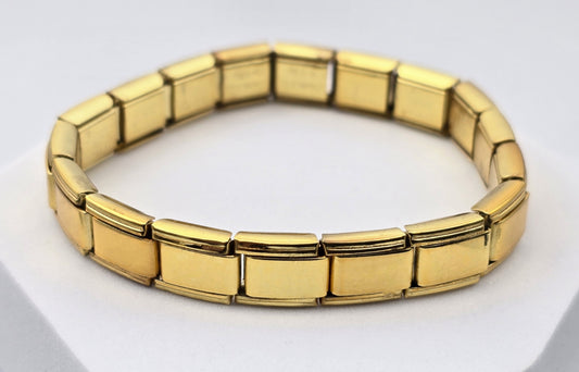 PULSERA ITALIANA EFECTO ESPEJO; TONO DORADO