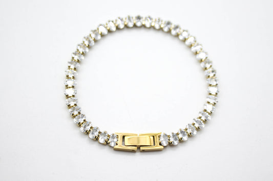 PULSERA TENNIS 5 DORADA