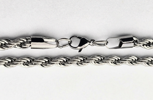 CADENA TORSAL 5MM X 60CMS; TONO PLATEADO
