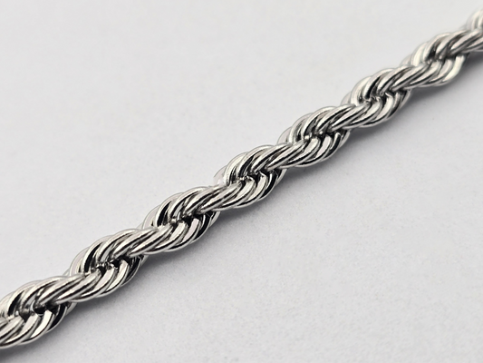 CADENA TORSAL 5MM X 45CMS; TONO PLATEADO