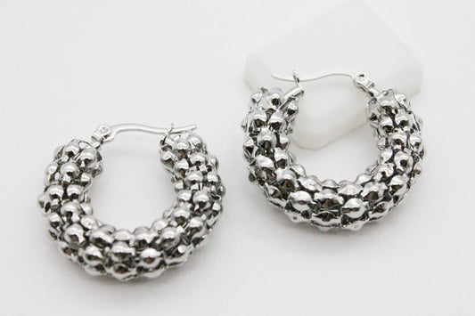 ARRACADAS ESPAÑOLAS 30MM, TONO PLATEADO