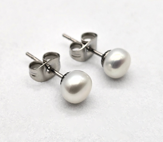 BROQUEL PERLA DE RIO 6MM; POSTE TONO PLATEADO