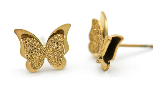 BROQUEL MARIPOSA DOBLE AZUCARADA 10MM; TONO DORADO