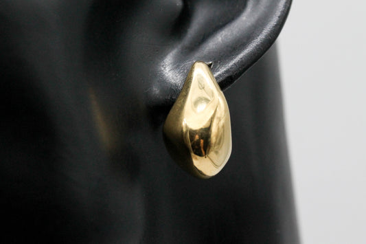 ARETES BV GOTA PUNTA PLANA HUECOS  23MM; TONO DORADO