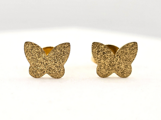 BROQUEL MARIPOSA TEXTURA AZUCARADA 8MM; TONO DORADO