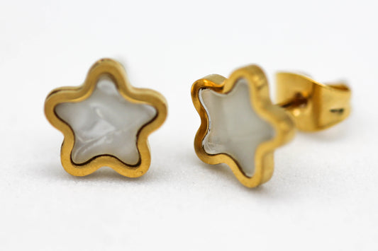 BROQUEL ESTRELLA MADRE PERLA 9MM; TONO DORADO