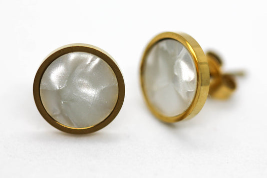BROQUEL CIRCULO MADRE PERLA 13MM; TONO DORADO