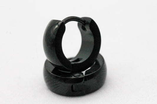 HUGGIE NEGRO LISO TUBULAR 10X4MM