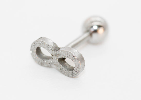 PIERCING INFINITO TEXTURA AZUCARADA PLATEADO