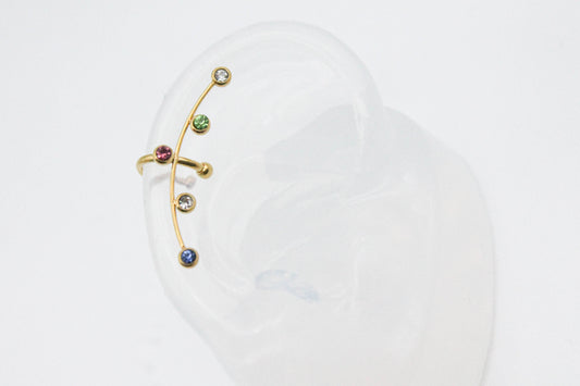EAR CUFF CONSTELACIONES CIRCONIAS DE COLORES 30MM