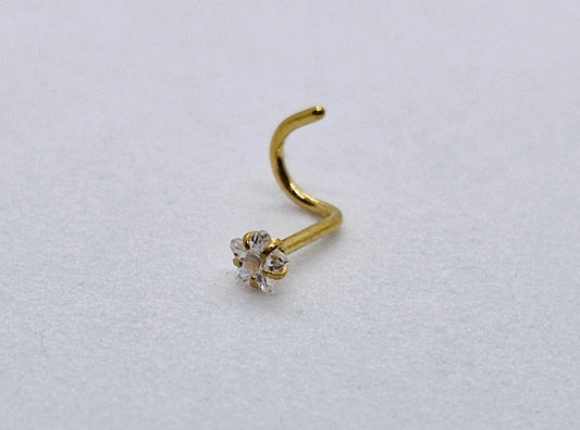 PIERCING NARIZ CIRCONIA ESTRELLA; TONO DORADO